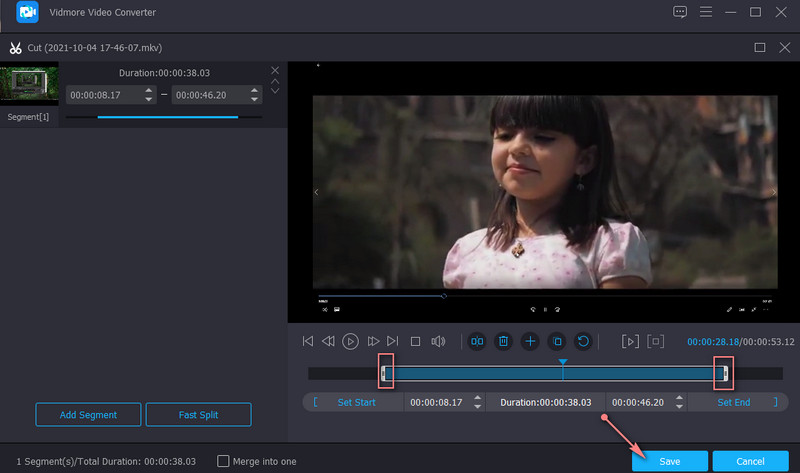 Vidmore MKV トリミング