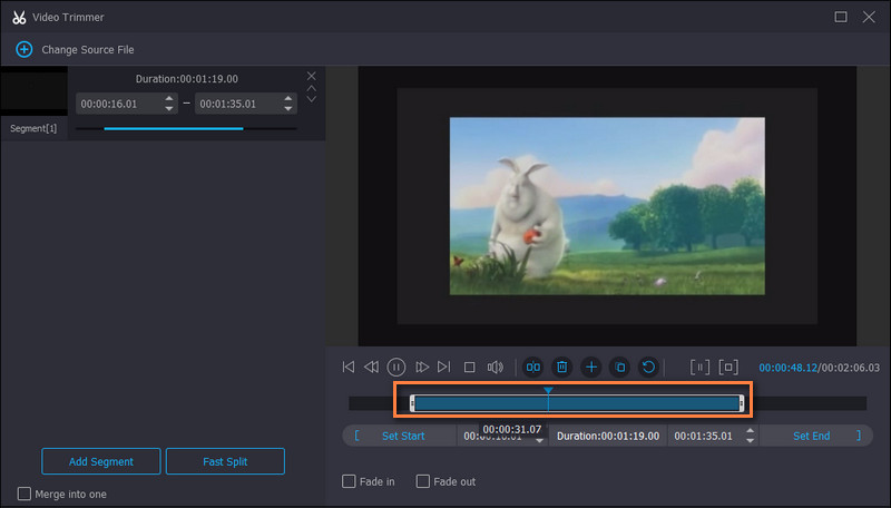 Vidmoreで動画をトリミング