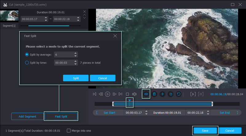 VidmoreでWMVをトリミング