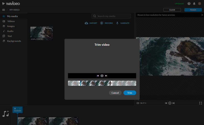 WeVideo MPG カット