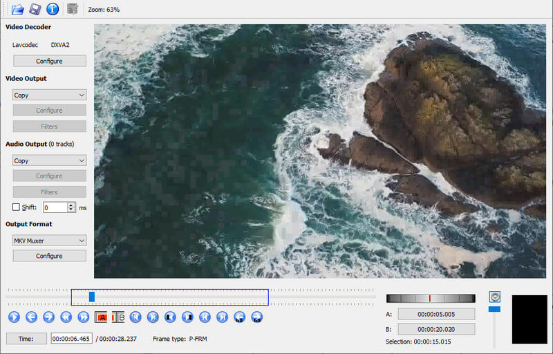 Avidemuxで動画をカット