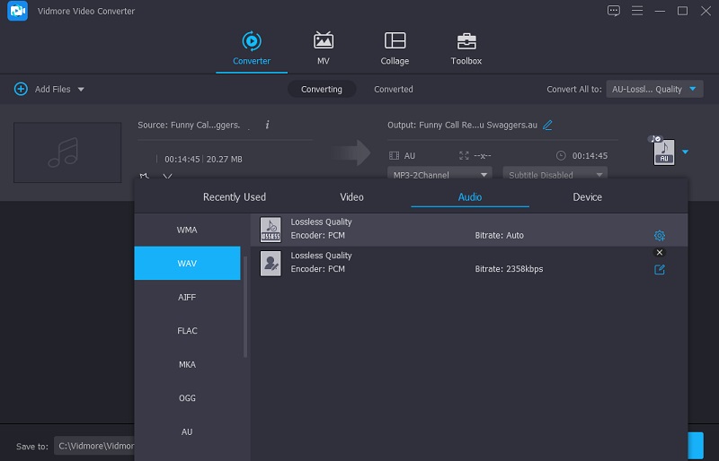 WAV形式を選択 Vidmore