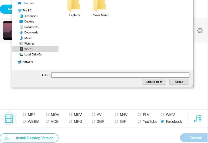 変換 Facebook Vidmore Online