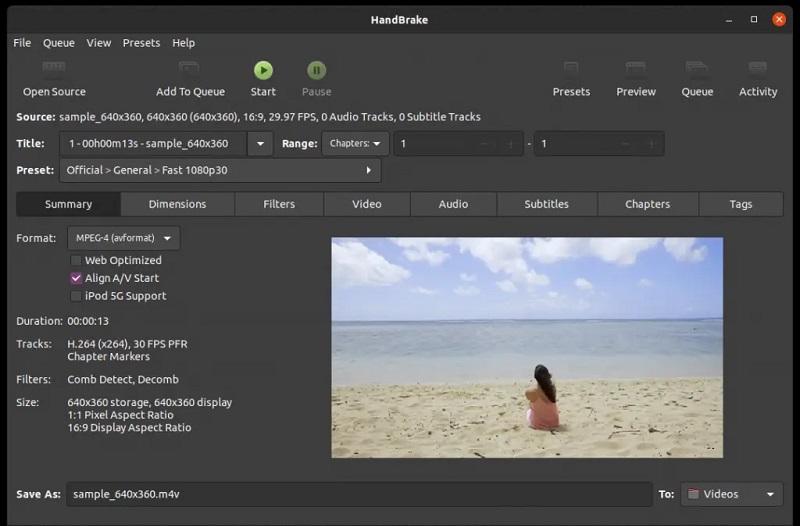 HandBrakeでMKVをMP4に変換