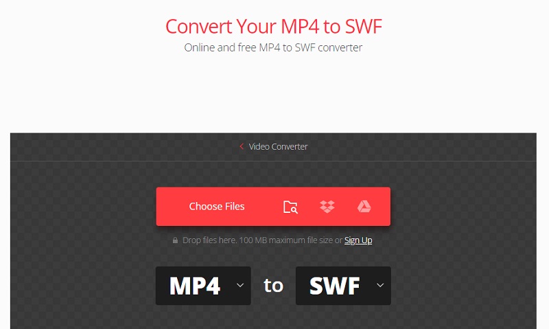 MP4 を SWF に変換 Convertio