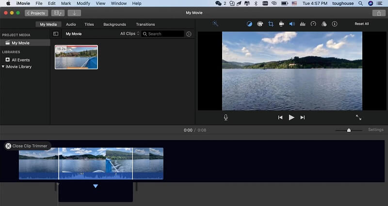 iMovie で動画をカット