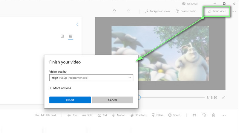 トリミングした動画を書き出す