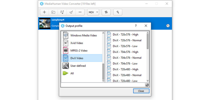 MediaHuman 変換インターフェース