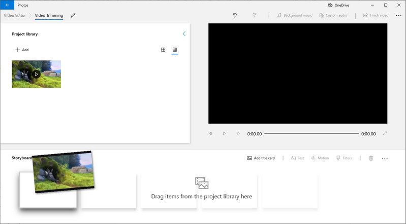 フォト ストーリーボードにドラッグ