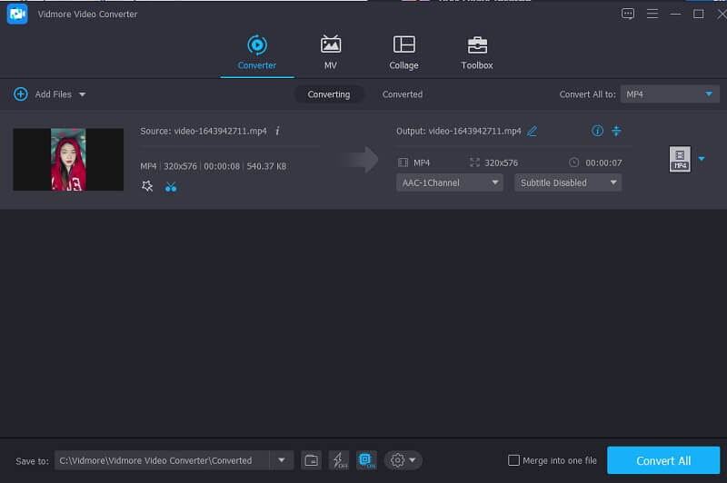 Vidmore で動画を保存する