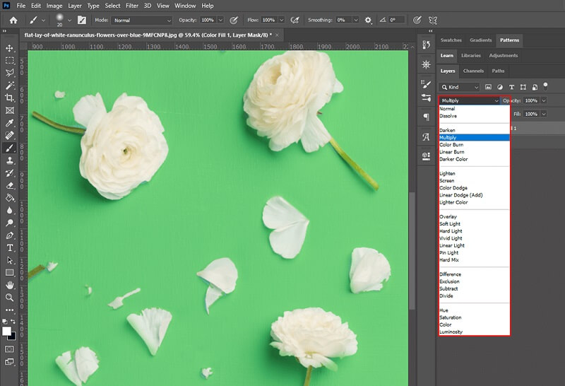 Photoshop の描画モード「乗算（Multiply）」