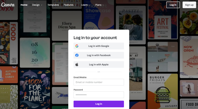 Canva アカウントにログイン