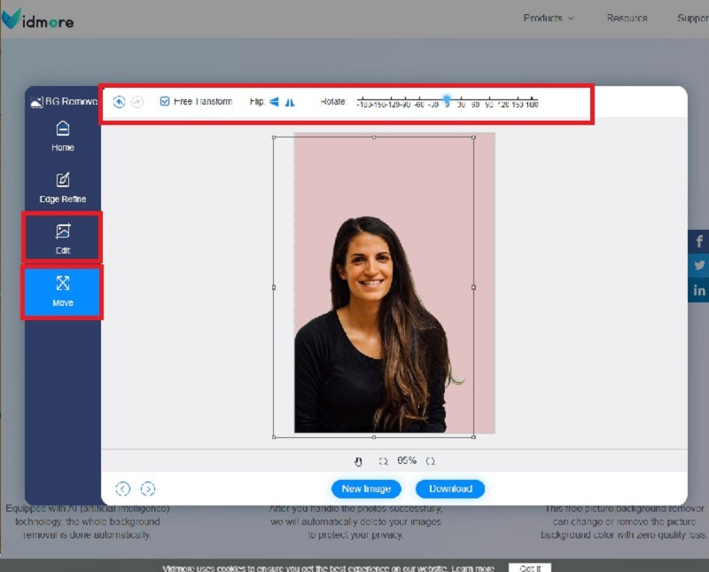 Vidmore 画像を変更