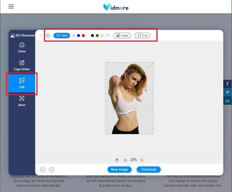 Vidmore Background Remover で背景を変更