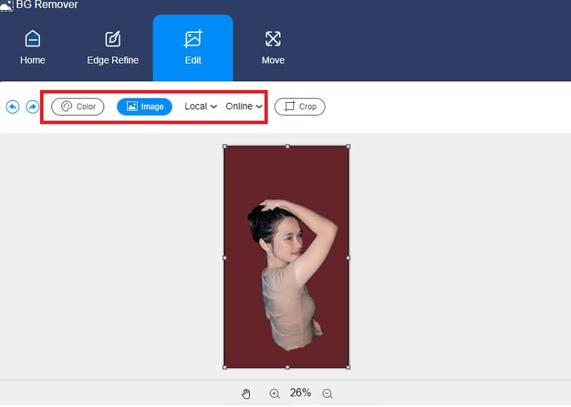 Vidmore Background Remover でカラーを選択