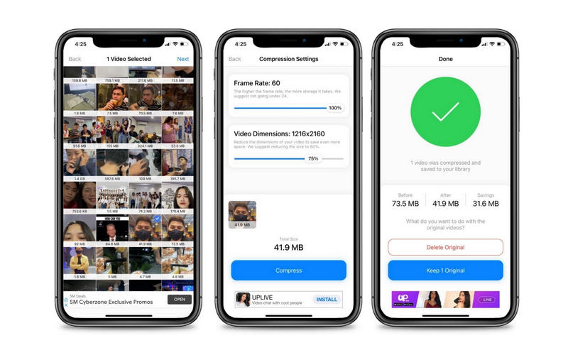CompressVideos ResizeVideo アプリ