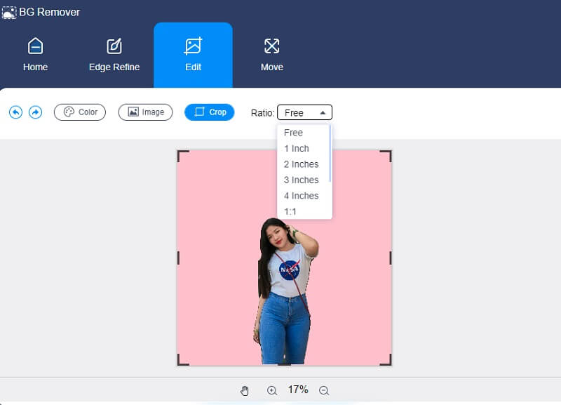 Vidmore オンライン背景リムーバーで色をトリミング