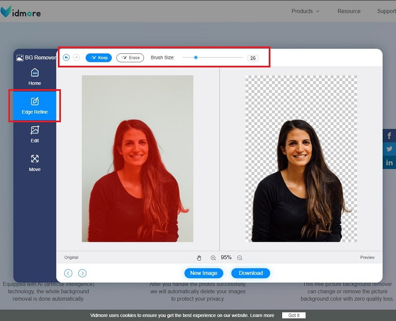 Vidmore 背景を編集