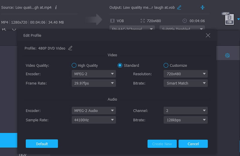 VOB を編集 Vidmore