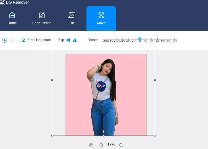 Vidmore オンライン背景リムーバーで反転・回転