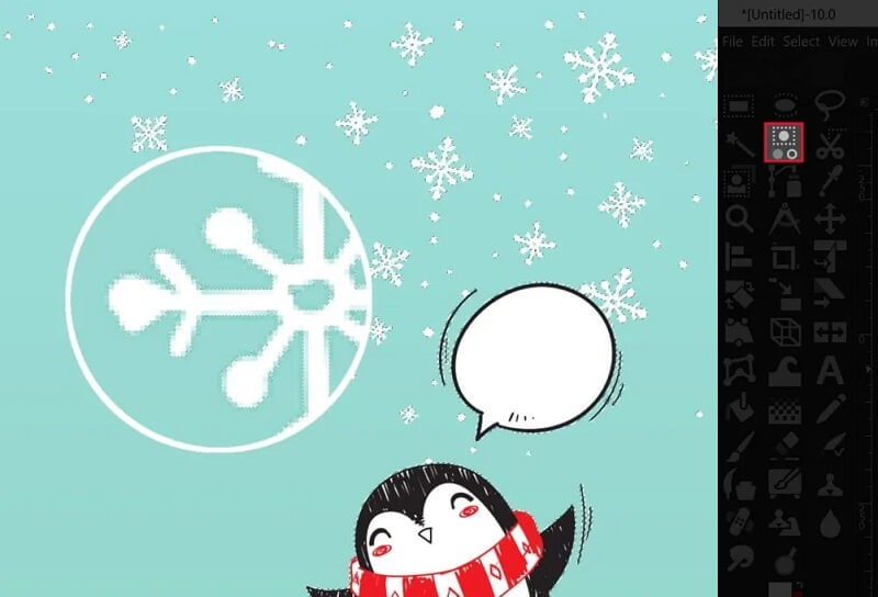 GIMP 色ツールで背景を削除