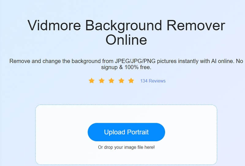 Vidmore Background Remover にアップロード