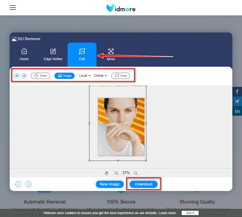 Vidmore Bro 背景を変更