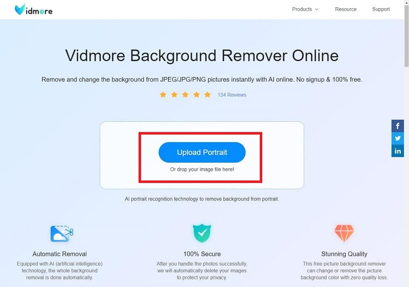 Vidmore 写真アップロード