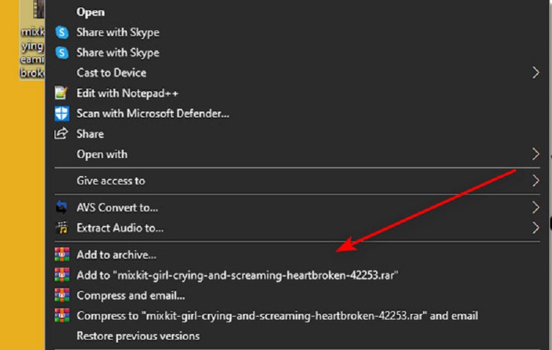 WinRAR 圧縮オプション