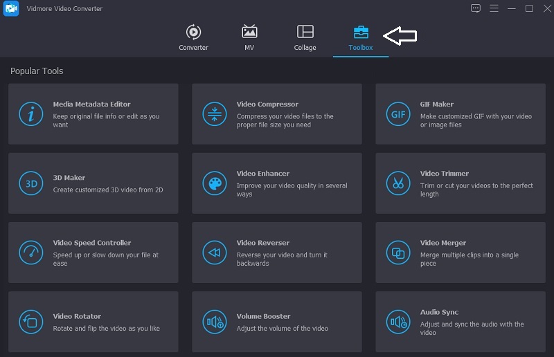 Go Toolbox Vidmore（Toolbox へ移動 Vidmore）