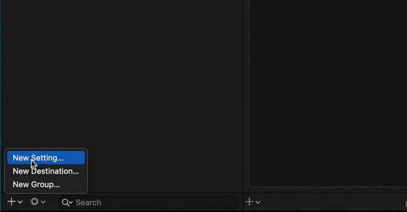 新規設定オプション