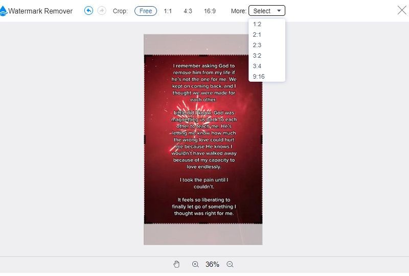 画像をトリミング Vidmoreウォーターマーク
