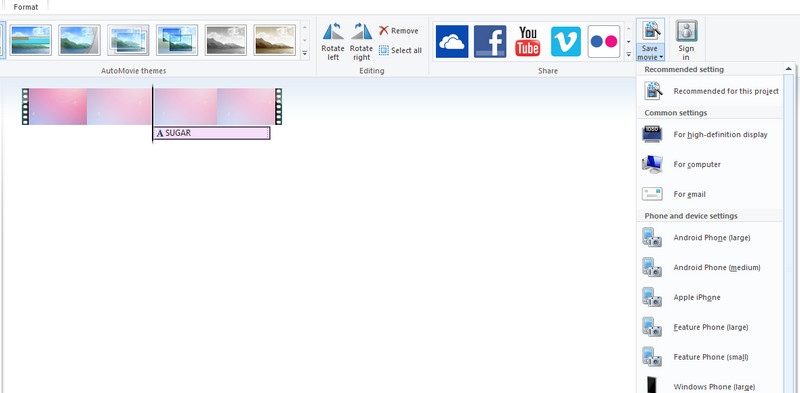 ムービーを保存