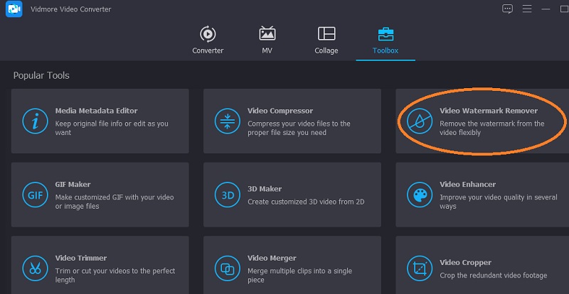 Vidmore でツールボックスをクリック