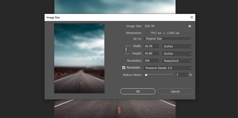 画像の解像度を編集