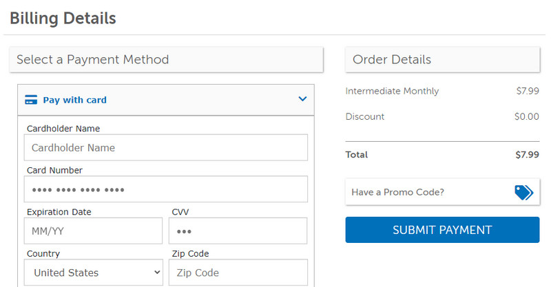 クレジットカード情報の入力