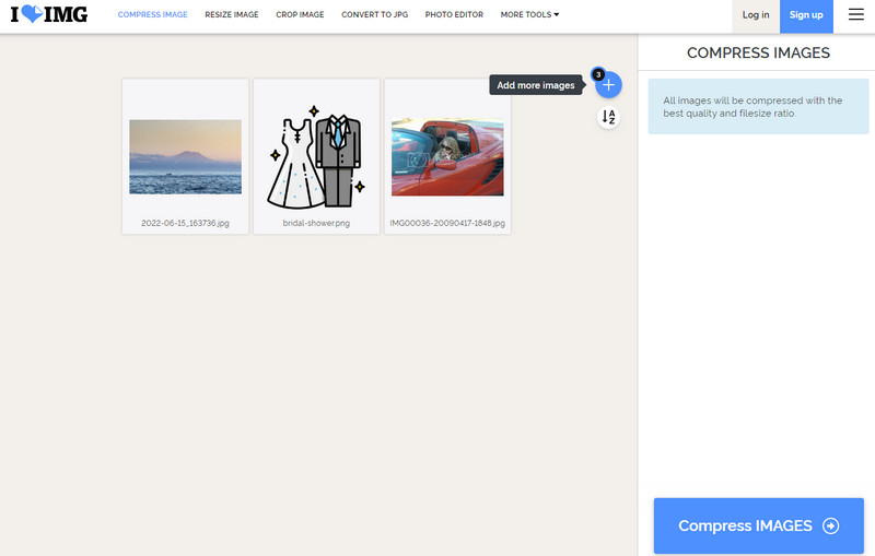 IloveIMG インターフェース