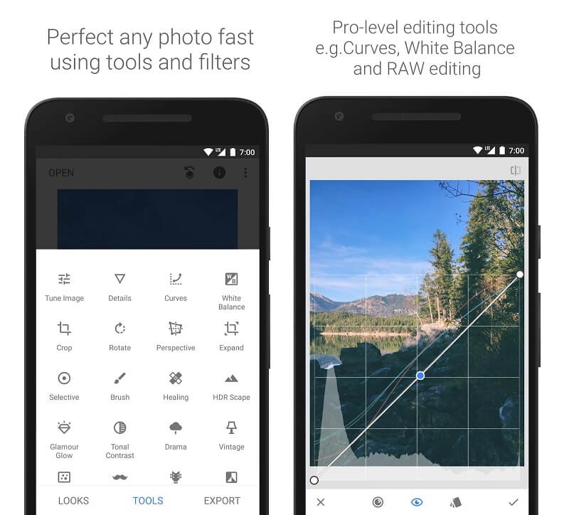 画像解像度向上ツール Snapseed