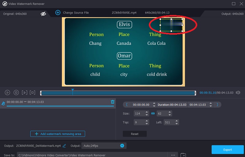 動画にマークを付ける（Vidmore）