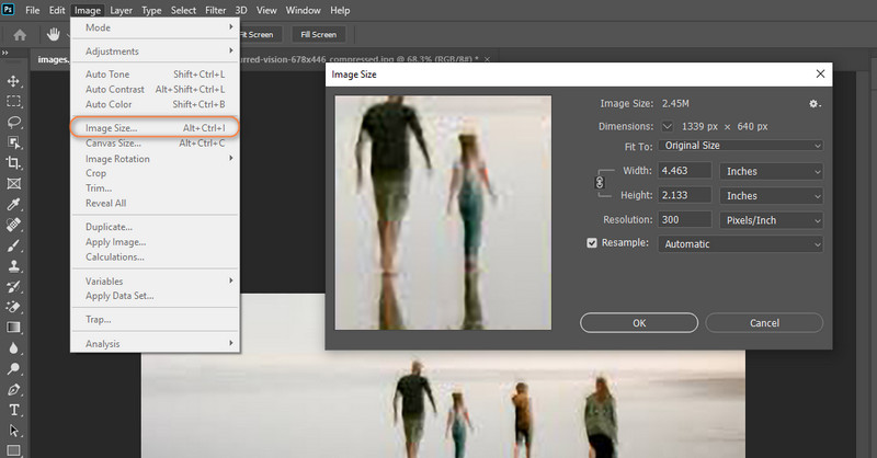 画像を開くオプション