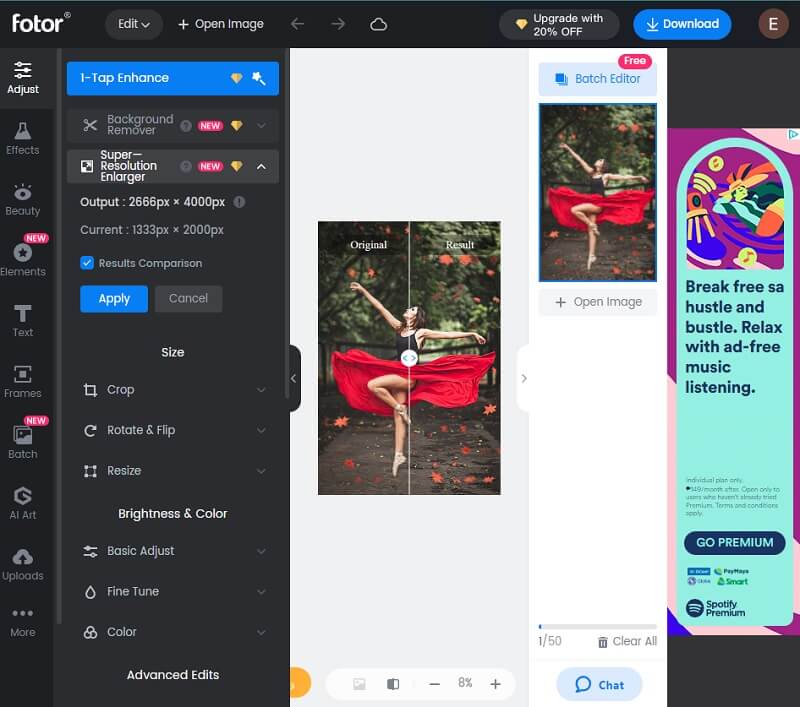 ピクセルエンハンサー Fotor