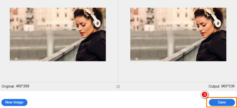 アップスケール画像の保存