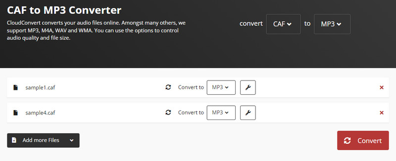CloudConvert ツール画面