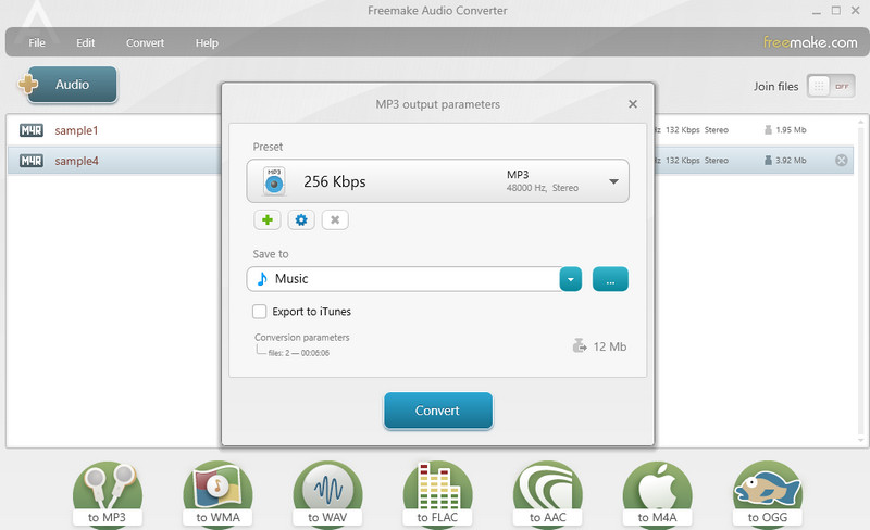 FreeMake Audio Converter（フリーメイク オーディオコンバーター）