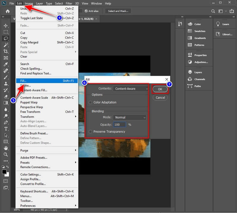 Photoshop でウォーターマークを削除