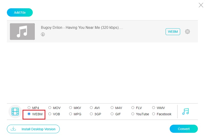 M4V を選択 オンライン Vidmore