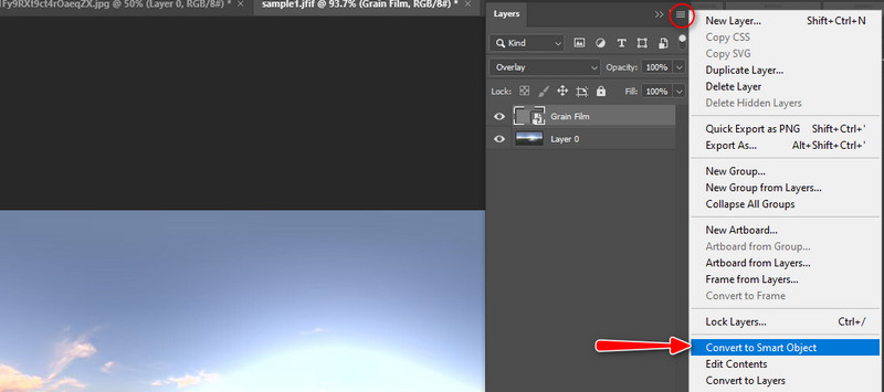 スマートオブジェクトに変換