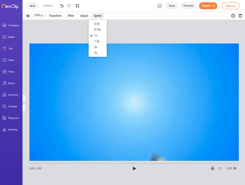 FlexClip 動画速度コントローラー