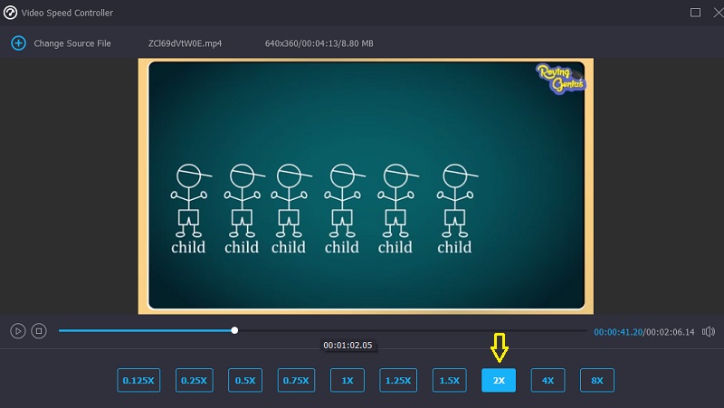 Vidmoreで2倍速を選択