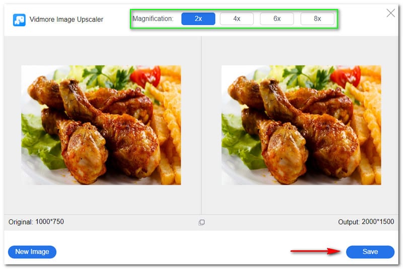 画像を大きくする　Vidmore Free Image Upscaler Online 保存